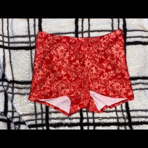 Orange High waisted shorts